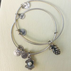 Alex & Ani Pearl Oyster and Pineapple Bracelets